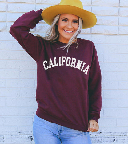 Agate California Sweatshirt in cozy fabric, featuring a relaxed fit and California-inspired design, perfect for casual wear.