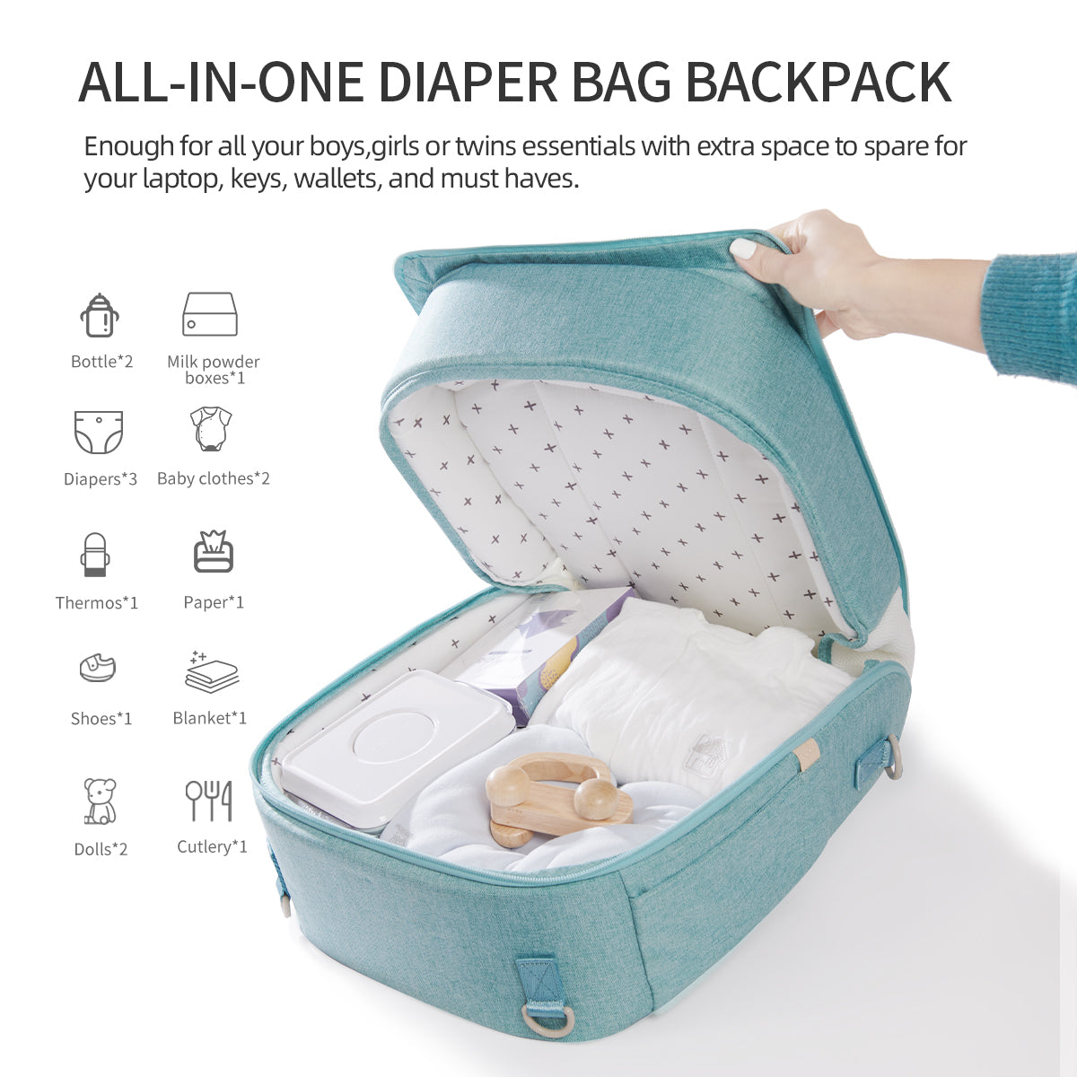 Maroon Chronos portable diaper bag backpack with multiple compartments and adjustable straps for kids and babies.