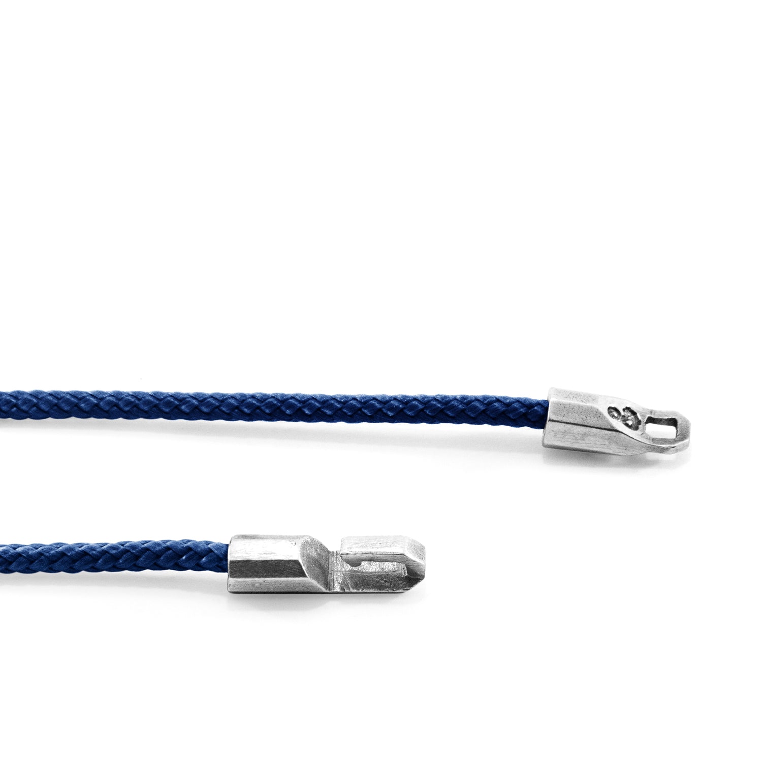 Navy blue Talbot silver and rope bracelet by Magenta Sooty featuring silver accents and nautical-inspired design.