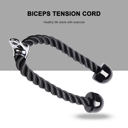 Teal Simba double head fitness pull rope with biceps cable for strength training and workout exercises.