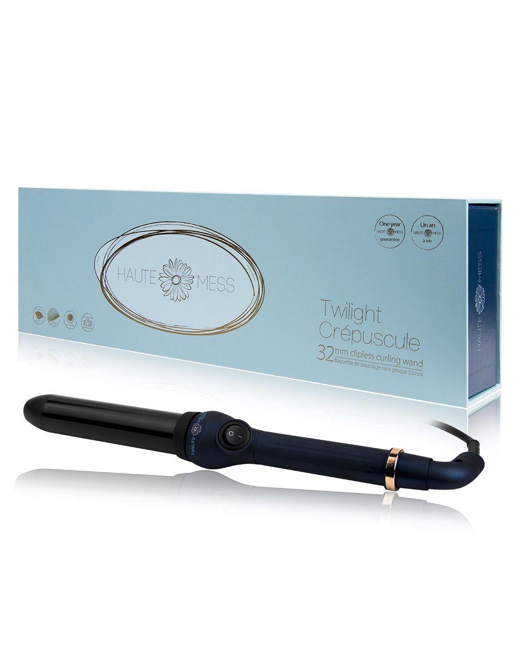 Sky Blue Thrace Hauteness Max Volume Clipless Curler 32mm for curling hair with a professional haircare styling tool