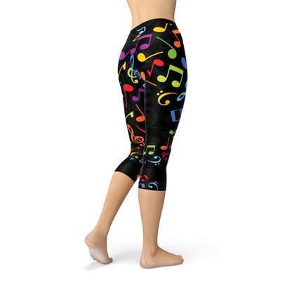 Colorful music notes pattern on women&