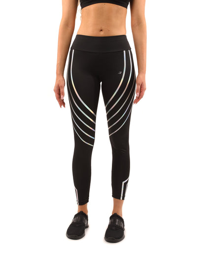 Black Lazurite Laguna set with matching leggings and sports bra, designed for women&