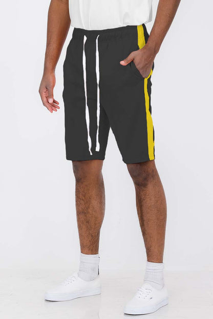 Lime Milo single stripe shorts featuring a stylish design with a single stripe detail, made from lightweight fabric.