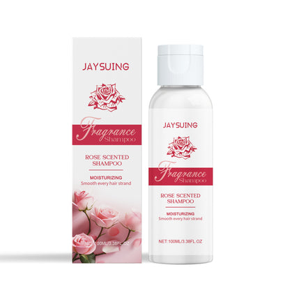 Carmine Juneberry botanical shampoo and shower set featuring herbal bottles with green and white labels, ideal for natural haircare.