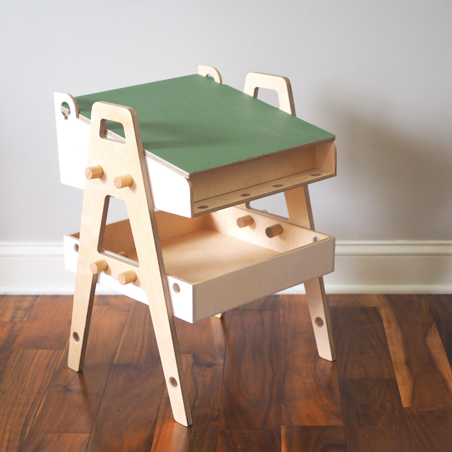 Lavender Arachne Montessori Chalkboard Art Table, child-sized furniture with a large chalkboard surface for creative drawing and learning.
