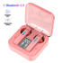 Teal Simba Bluetooth wireless earphones with LED indicator and built-in microphone, TWS true wireless earbuds for portable audio.