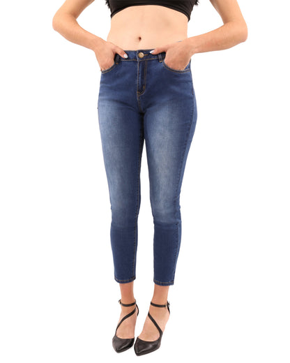Lazurite Cabrillo faded jeans for women, showcasing a relaxed fit with distressed denim and a stylish faded wash.