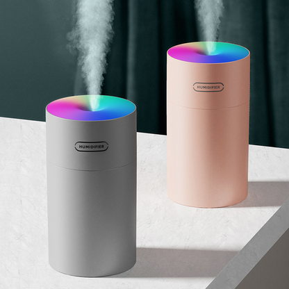 Lilac Milo mini portable USB air humidifier and ultrasonic purifier for home and garden use, compact and easy to operate.