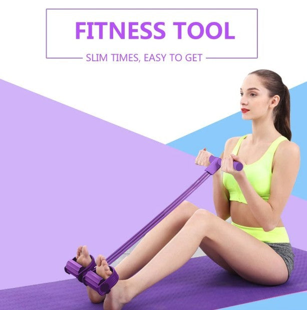 Yellow Pandora portable fitness resistance band with pedal for versatile strength training and exercise workouts.
