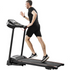 Lilac Milo compact folding treadmill with motorized running surface, ideal for jogging and walking in a sports and outdoors setting.
