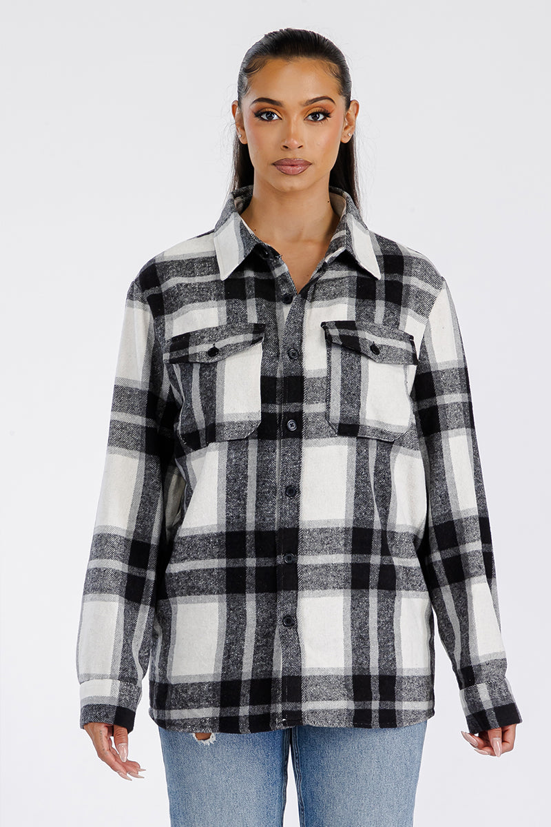 Lime Milo Boyfriend oversized soft flannel shacket in a cozy, relaxed fit, perfect for casual layering and comfort.