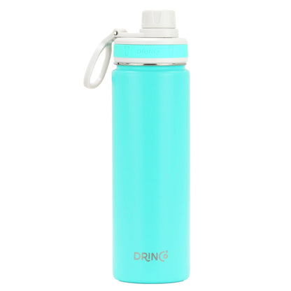 Orchid Lavender DRINCO® 22oz stainless steel sport water bottle in teal with a screw-top lid and ergonomic design.
