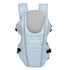Gray Themis 3-in-1 ergonomic adjustable sling carrying bag for kids and babies in blue, with padded straps and multiple compartments.