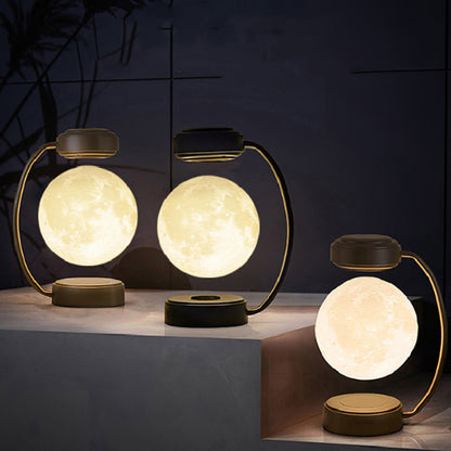 Teal Simba Creativity Magnetic Levitation Moon Lamp LED rotating hanging lamp, showcasing a glowing moon floating in mid-air.