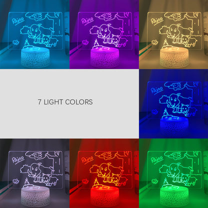 Rewritable night light with message board featuring a girl sleeping scene, ideal for bedroom decor by Teal Simba.