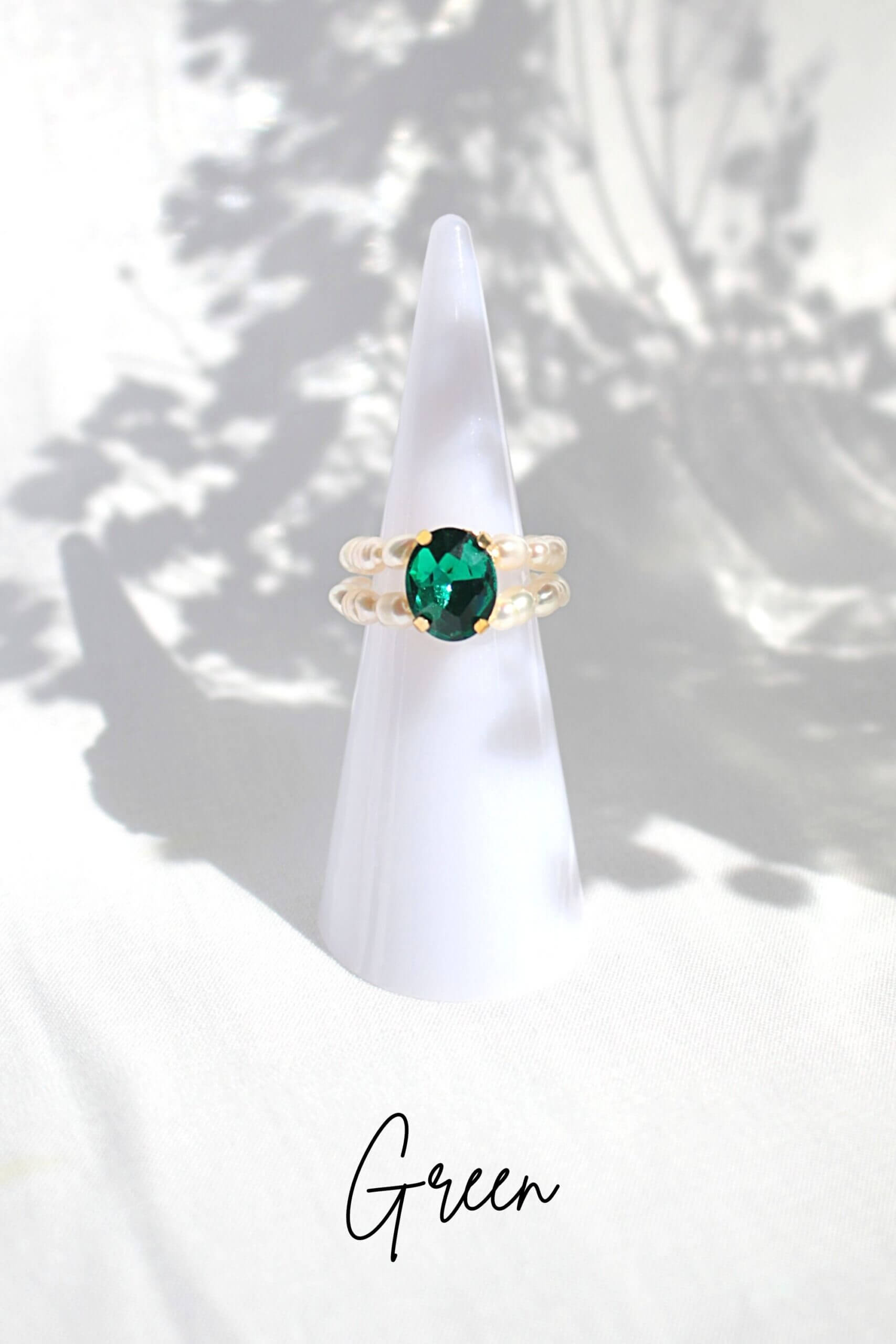Ultramarine Birch 3 Shades Blue CZ and Freshwater Pearl Rings showcasing elegant gemstone and pearl jewelry design.