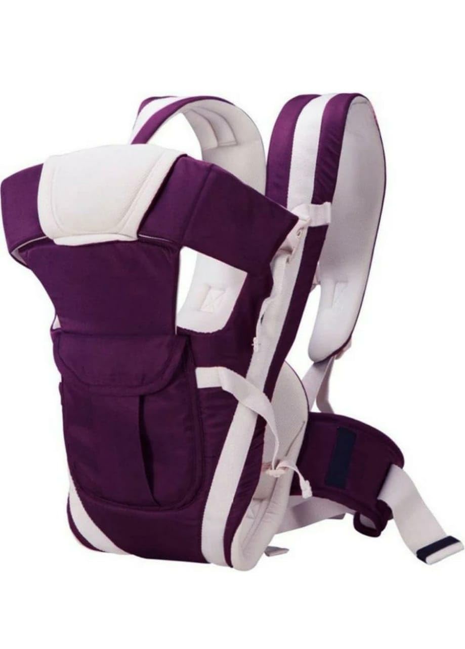 Gray Themis 4-in-1 adjustable baby sitting carrier bag in wine color, designed for kids and babies, with ergonomic straps