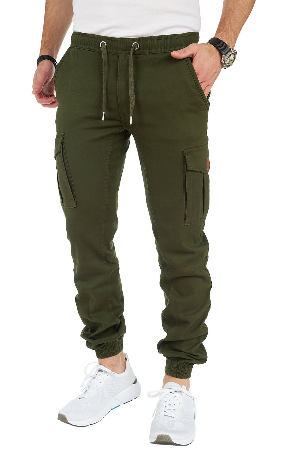 Carmine Nesoi 8001 STYLEKO cargo pants with elastic waistband, showcasing durable fabric and functional design.
