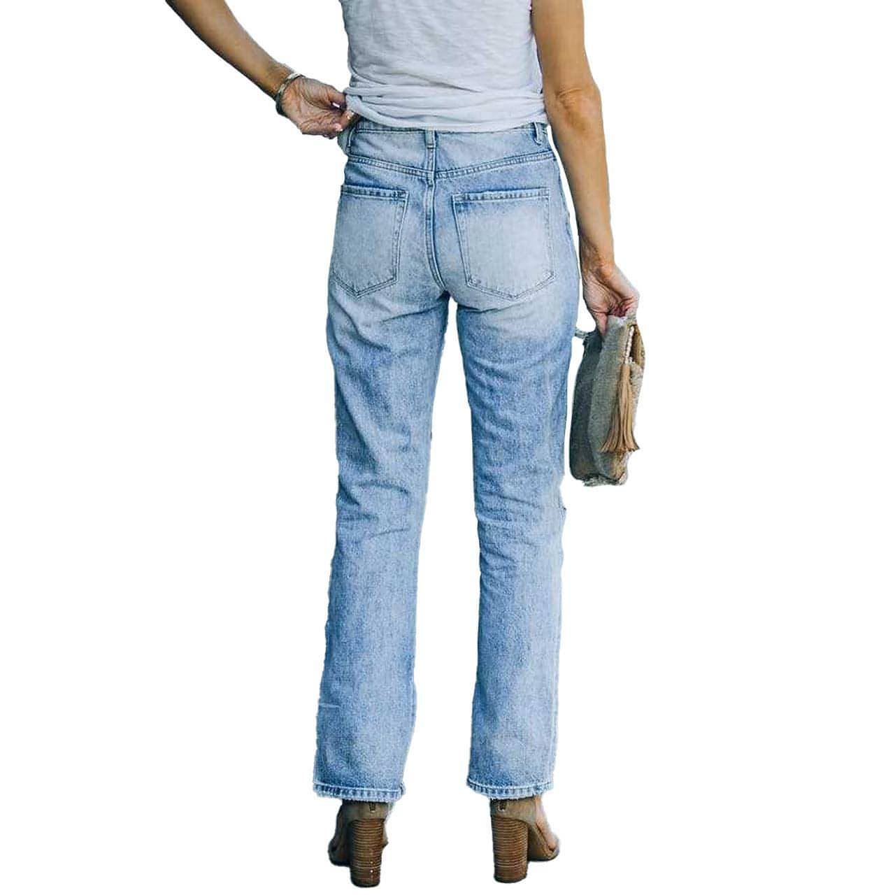 Carmine Juneberry SkyFade™ fashion street washed jeans with a relaxed fit, light distressed denim, and stylish stitching detail.