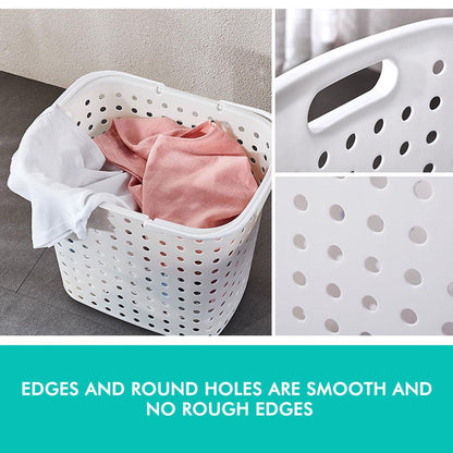 Ultramarine Dione 2-tier bathroom laundry basket with mobile rack, featuring two compartments for clothes and laundry organization.