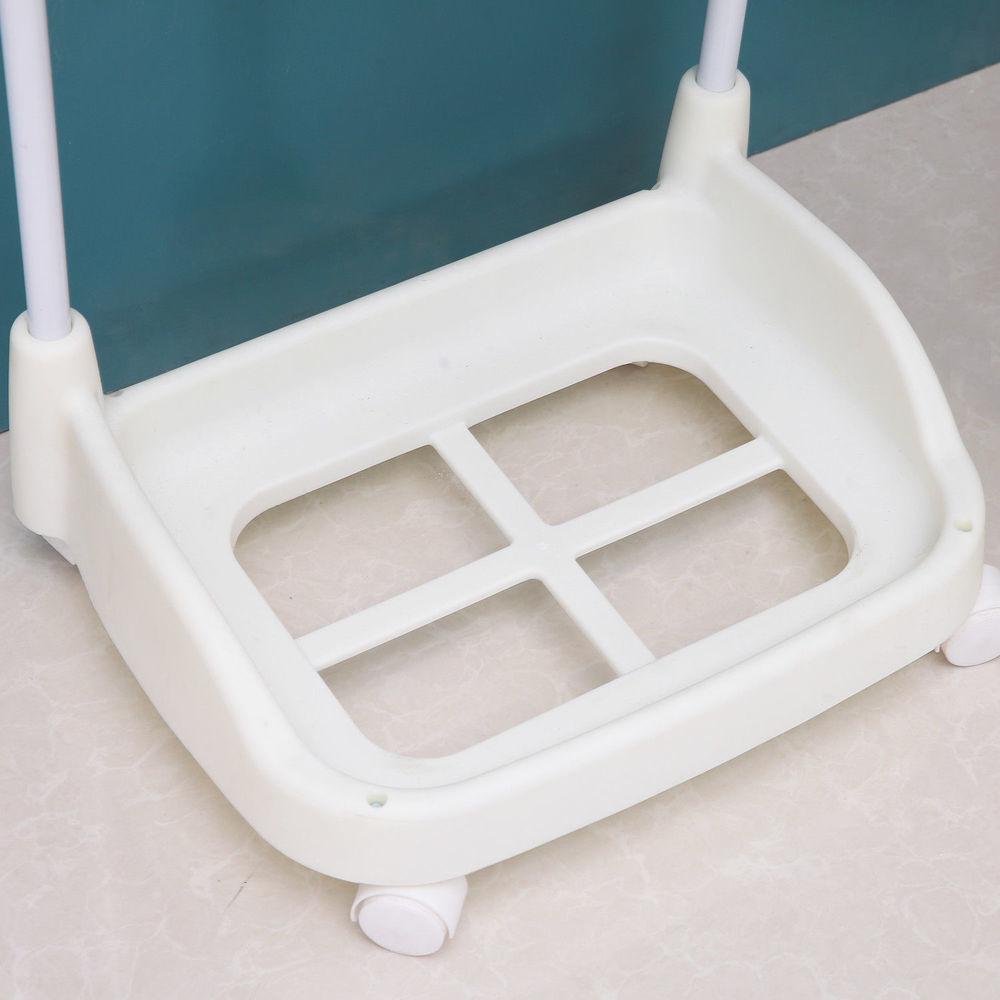 Ultramarine Dione 2-tier bathroom laundry basket and clothes hamper with mobile rack, white fabric bins and metal frame.