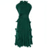 Carmine Juneberry autumn short sleeve pleated dress with a luxurious, stylish design perfect for fall fashion.