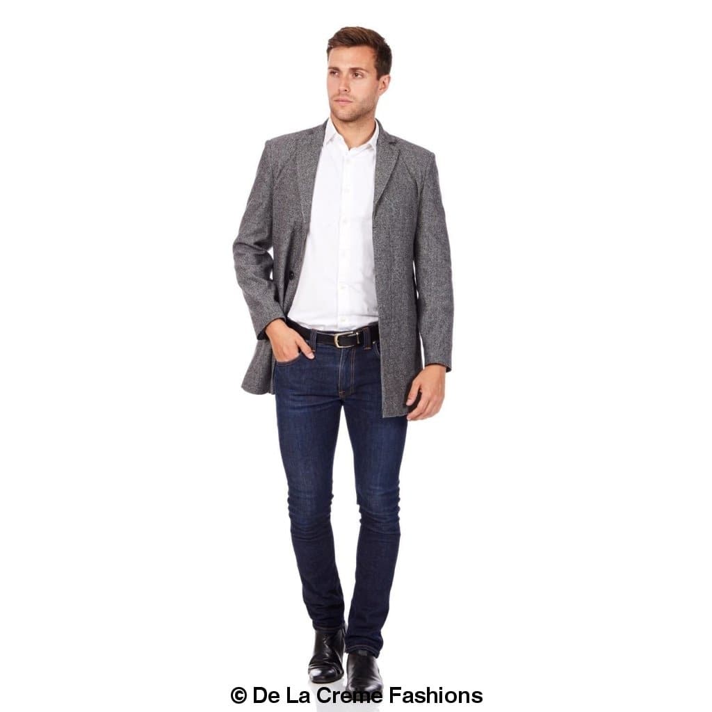 Rose Eleusis De La Creme MAN wool blend covert winter coat, men&