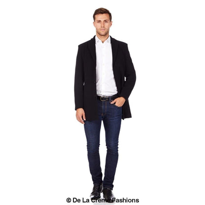 De La Creme MAN wool blend covert winter coat by Rose Eleusis, showing a tailored men&