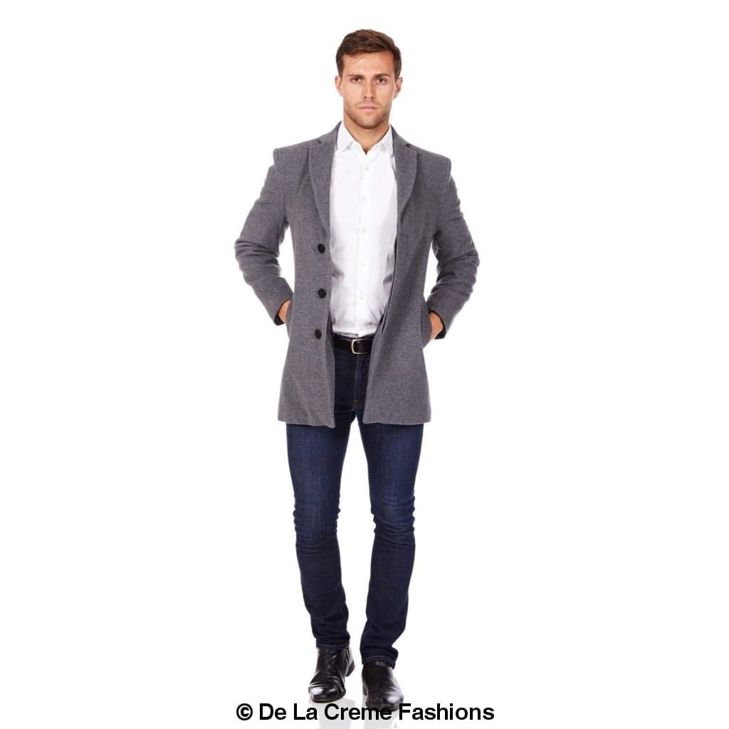 Rose Eleusis De La Creme MAN wool blend covert winter coat, men&