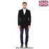 Black De La Creme MAN wool blend covert winter coat by Rose Eleusis, featuring a tailored fit and classic design.