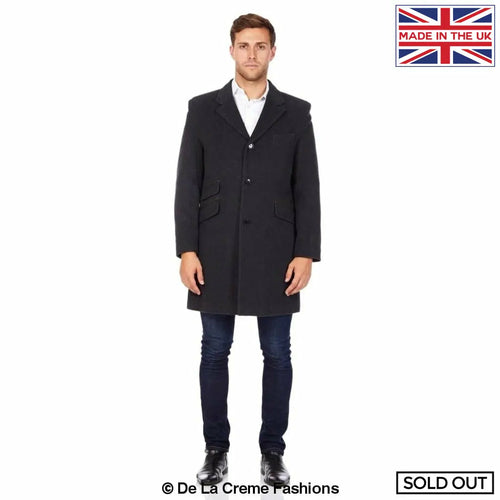 De La Creme MAN wool blend single-breasted retro mod coat in grey, stylish jacket from Rose Eleusis.