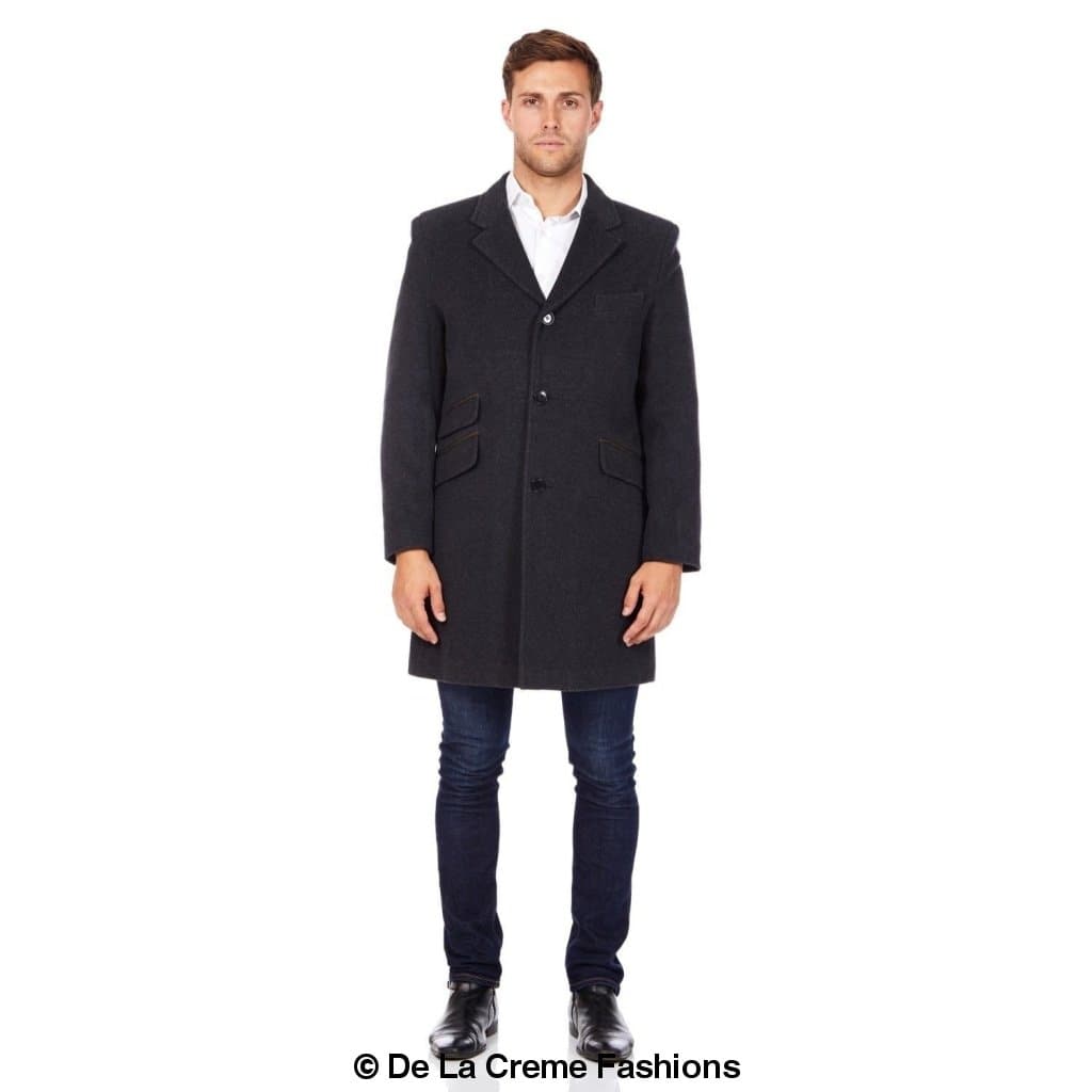 De La Creme MAN wool blend single-breasted retro mod coat by Rose Eleusis, shown in a classic style with a tailored fit.