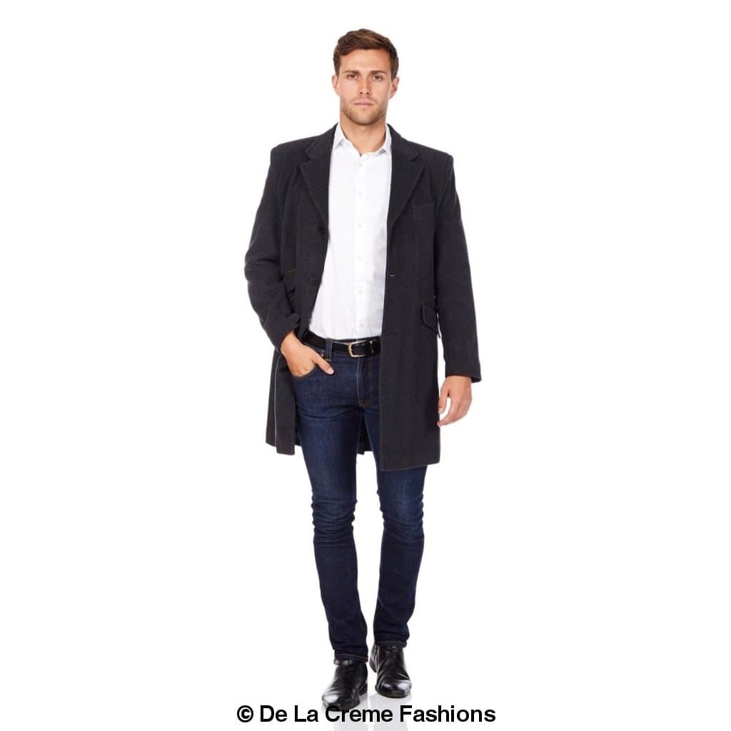 Rose Eleusis De La Creme MAN wool blend single-breasted retro mod coat, stylish jacket with classic design and tailored fit.
