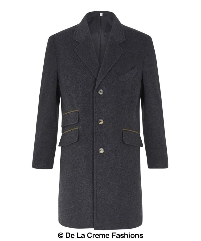 Rose Eleusis De La Creme MAN wool blend single-breasted retro mod coat, stylish jacket with classic design and tailored fit.
