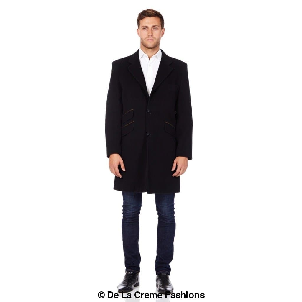 De La Creme MAN wool blend single-breasted retro mod coat, stylish jacket with classic design by Rose Eleusis.