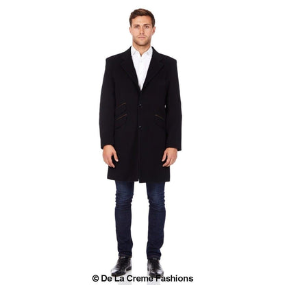 De La Creme MAN wool blend single-breasted retro mod coat, stylish jacket with classic design by Rose Eleusis.
