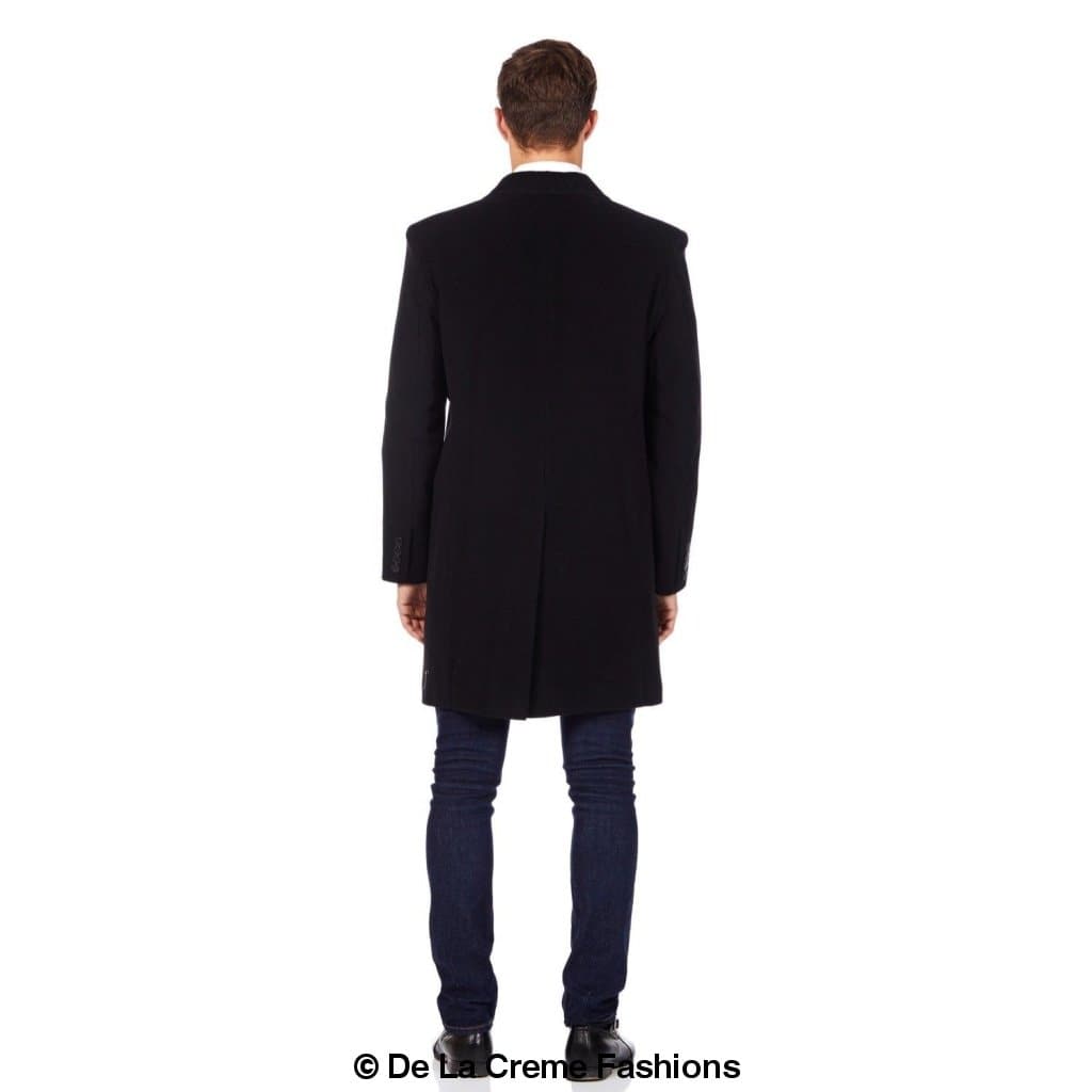 De La Creme MAN wool blend single-breasted retro mod coat by Rose Eleusis, shown in a close-up of the classic jacket style.
