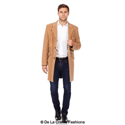 De La Creme MAN wool blend single-breasted retro mod coat featuring classic design and tailored fit, from Rose Eleusis.
