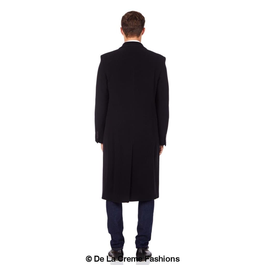 De La Creme MAN wool and cashmere blend covert long coat by Rose Eleusis, shown in a stylish, tailored design with a classic collar.
