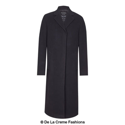 Rose Eleusis De La Creme MAN wool and cashmere blend covert long coat, tailored jacket with classic design and luxurious fabric.