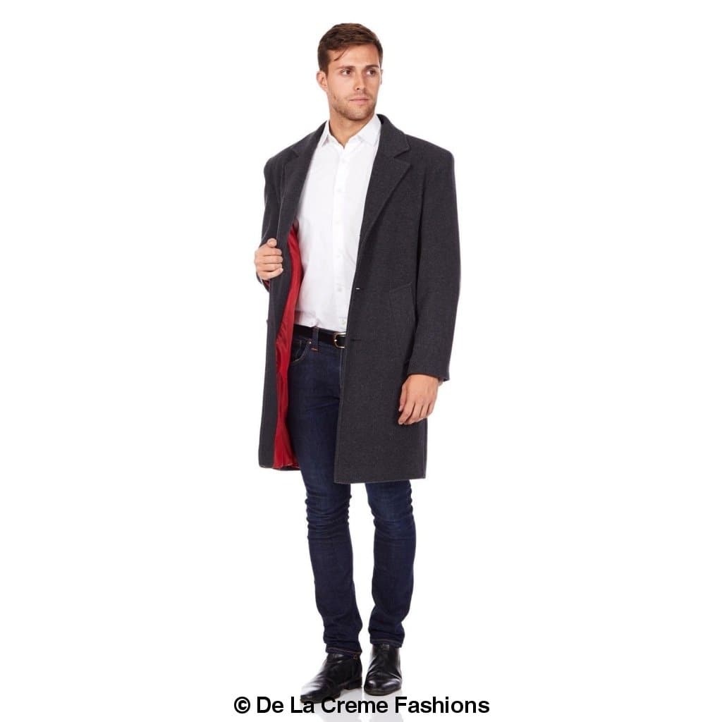 Rose Eleusis De La Creme MAN wool and cashmere blend formal security overcoat, shown in a stylish jacket with a tailored fit.