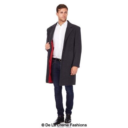 Rose Eleusis De La Creme MAN wool and cashmere blend formal security overcoat, shown in a stylish jacket with a tailored fit.