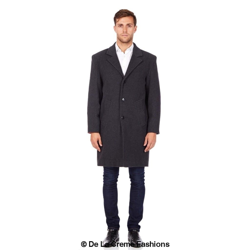 Rose Eleusis De La Creme MAN wool and cashmere blend formal security overcoat, stylish jacket with tailored fit