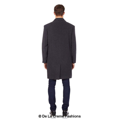 Rose Eleusis De La Creme MAN wool and cashmere blend formal security overcoat, tailored jacket with classic design and refined fabric.