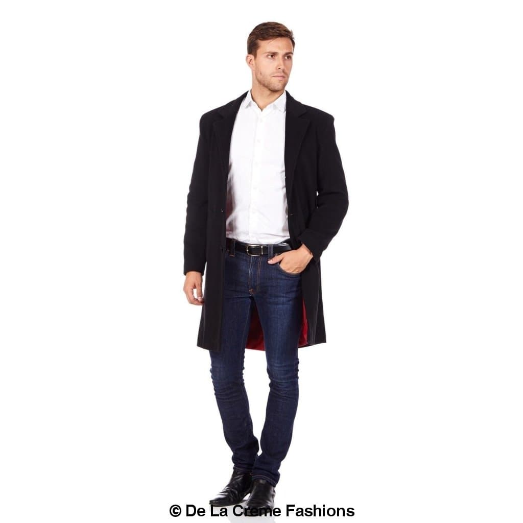 Rose Eleusis De La Creme MAN wool and cashmere blend formal security overcoat, stylish jacket with tailored fit and classic design.