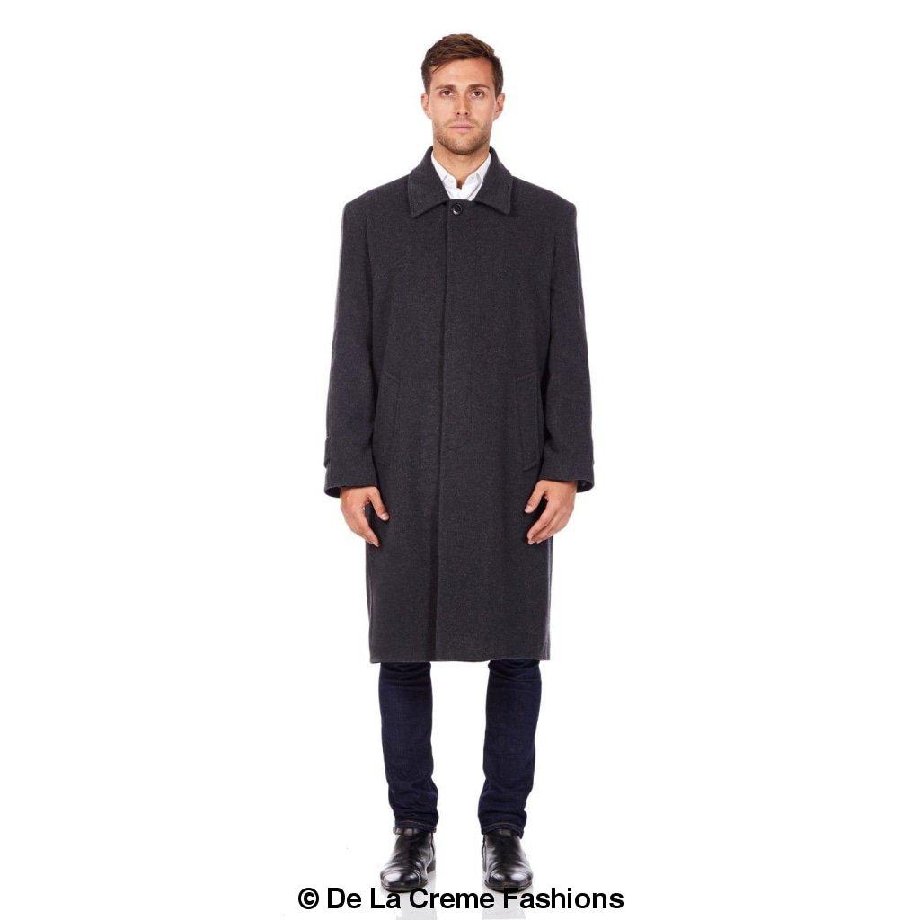 Rose Eleusis De La Creme MAN wool and cashmere long formal overcoat, stylish jacket with tailored fit and classic design.