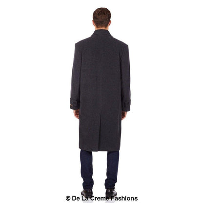 Rose Eleusis De La Creme MAN wool and cashmere long formal overcoat, tailored jacket with a classic fit and elegant design.