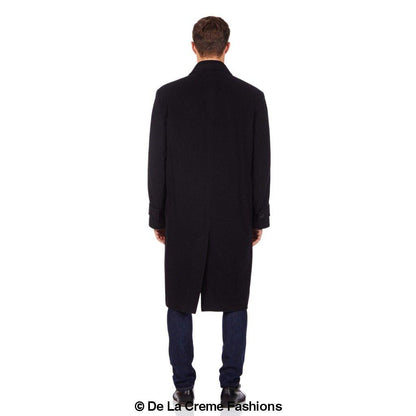 Rose Eleusis De La Creme MAN wool and cashmere long formal overcoat, stylish jacket with tailored fit and classic design.