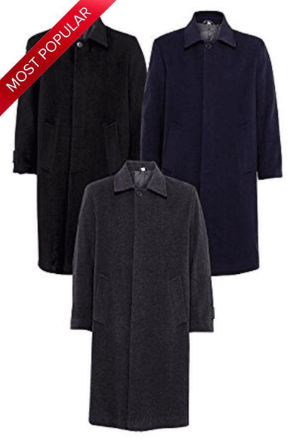 Rose Eleusis De La Creme MAN wool and cashmere long formal overcoat, stylish jacket with tailored fit and classic design.